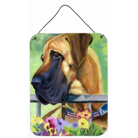 MICASA Great Dane Natural Ears Fawn In Flowers Wall and Door Hanging Prints MI55632